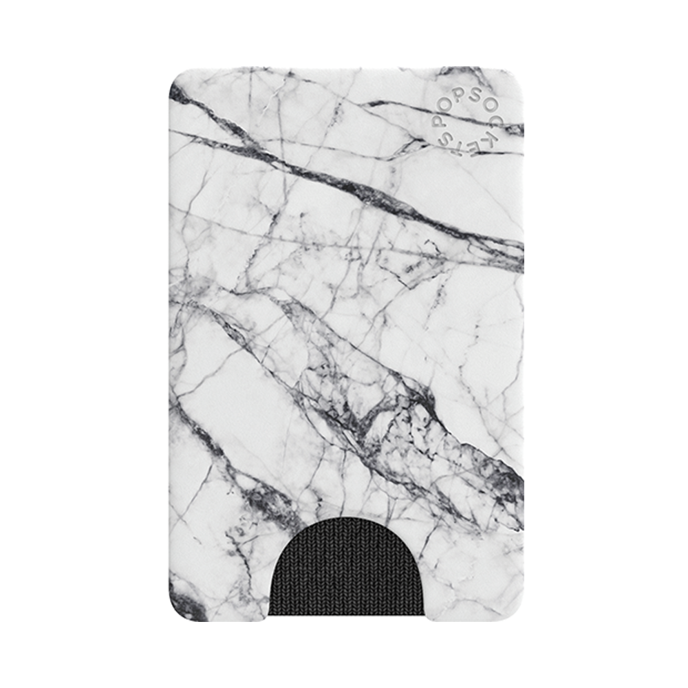 PopWallet White Marble: Removable & Repositionable Wallet